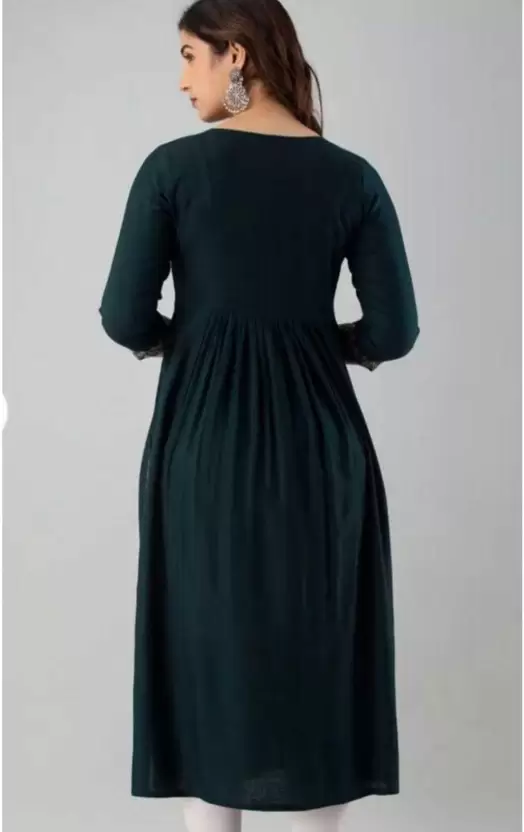 Women Embroidered Viscose Rayon Straight Kurta