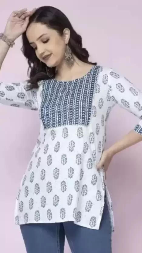 Women Printed Viscose Rayon A-line Kurta