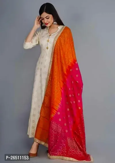 Stylish Women Rayon Kurta, Bottom and Dupatta Set